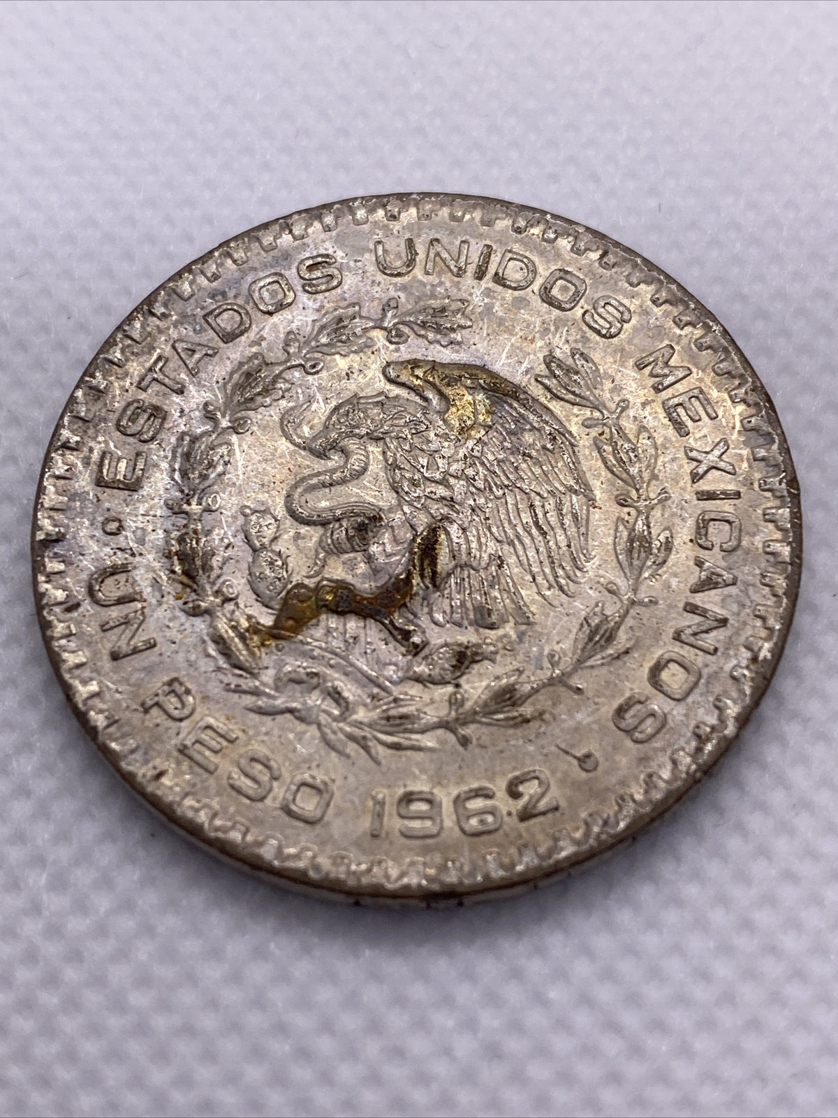 1962 MEXICO UN Peso One Peso Silver w/ Morelos Mexican Silver Coin