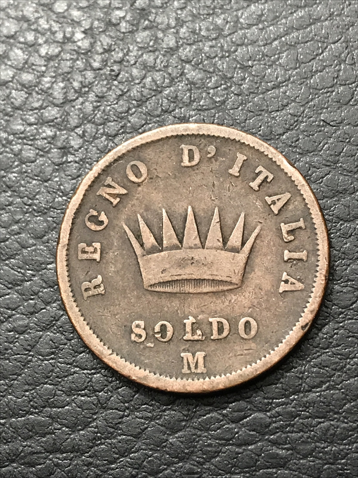 1813 NAPOLEON SOLDO REGNO D'ITALIA COOPER COIN #1813-soldo