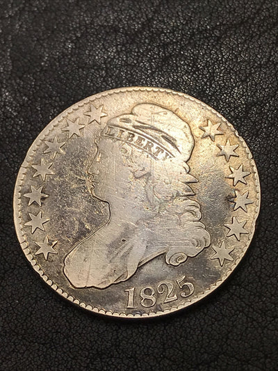 1825 Capped Bust Silver Half Dollar 50c Silver Coin O-108 R-3 #TR467