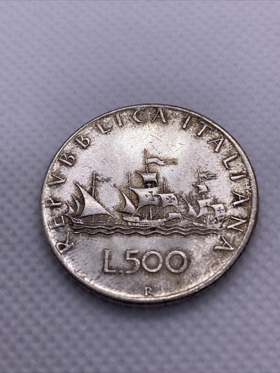 500 Lire L500 Republic REPVBBLICA ITALIANA R Italy Silver Coin