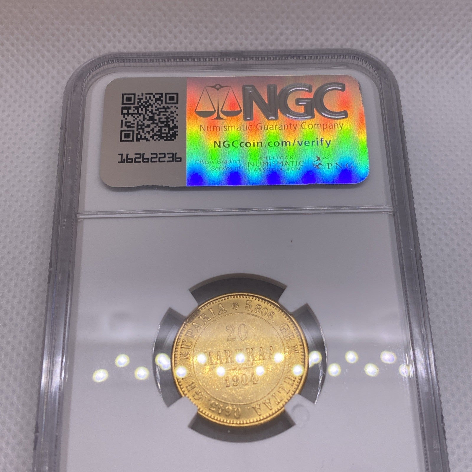 1904-L 20 Markkaa Finland Russia Nicholas II Gold MS62 NGC