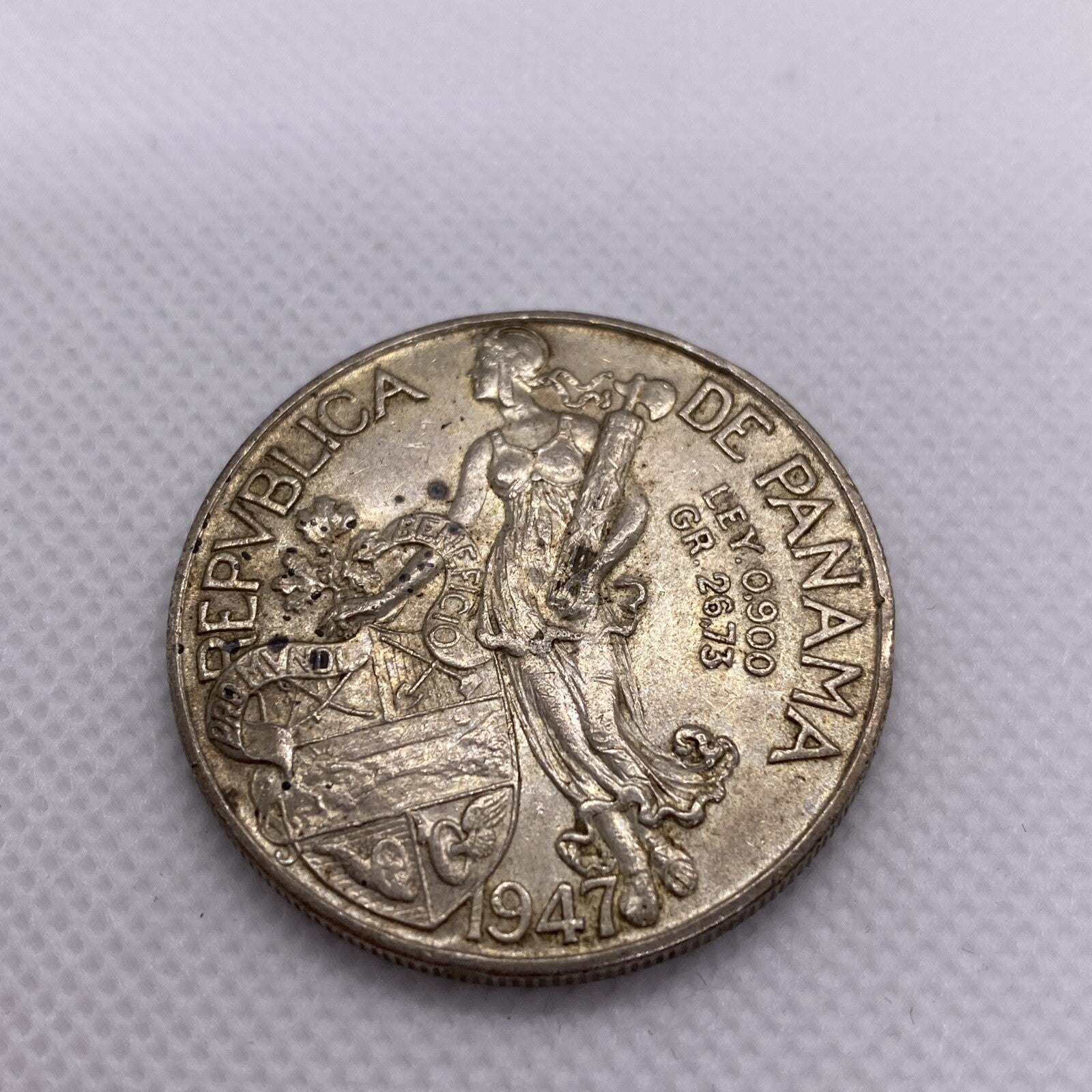 1947 Panama Silver Balboa Silver Coin Beautiful #9532