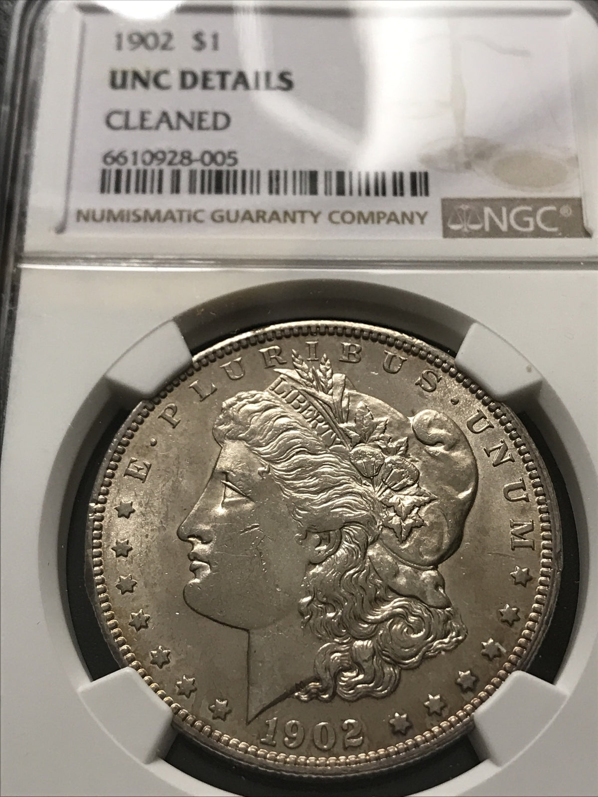 1902 O Morgan Silver Dollar $1 NGC UNC Details*ERROR LABEL* 928-005