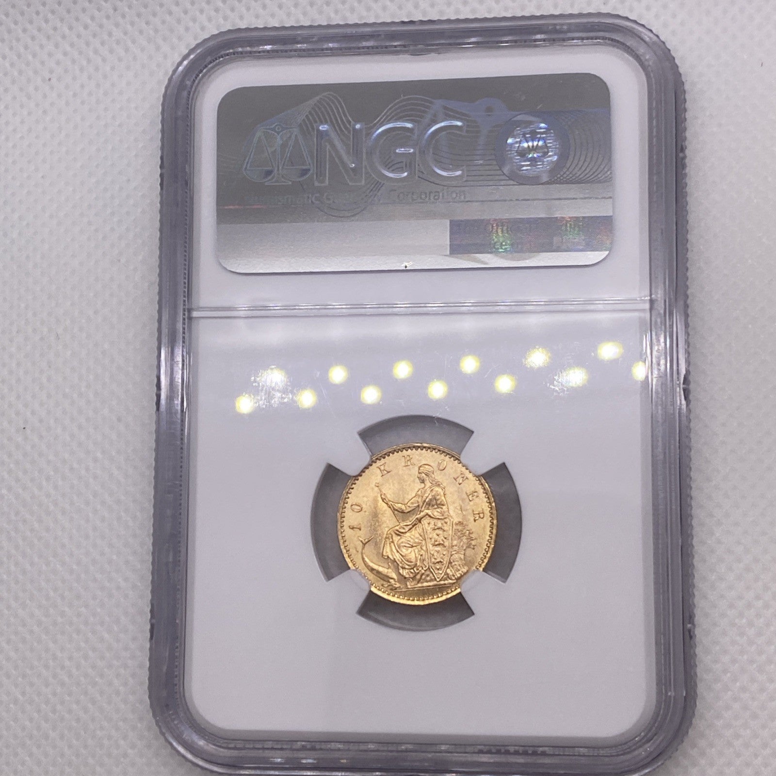 1900 HC VBP Denmark 10K NGC MS64 Gold 10 Kroner Gold Coin From Denmark