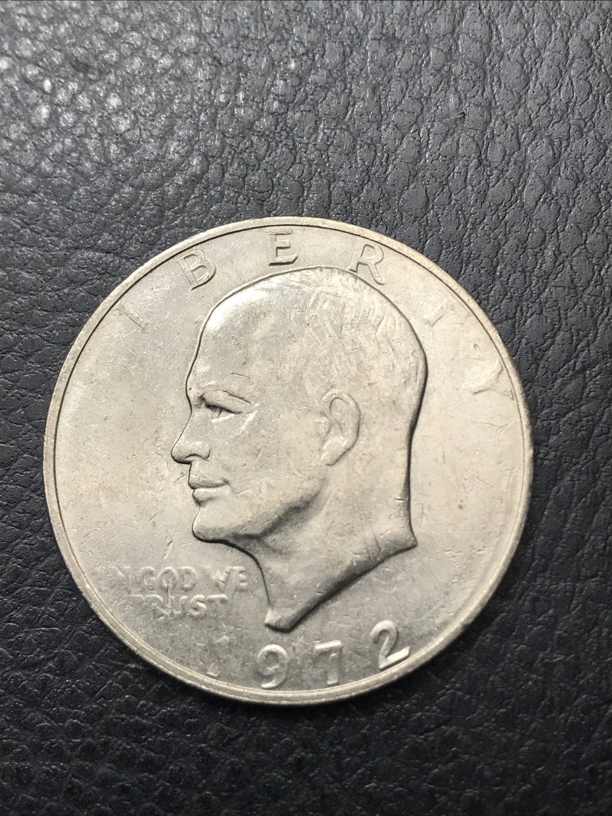 1972 Eisenhower Ike Dollar $1 Mint Error Obverse Struck Through