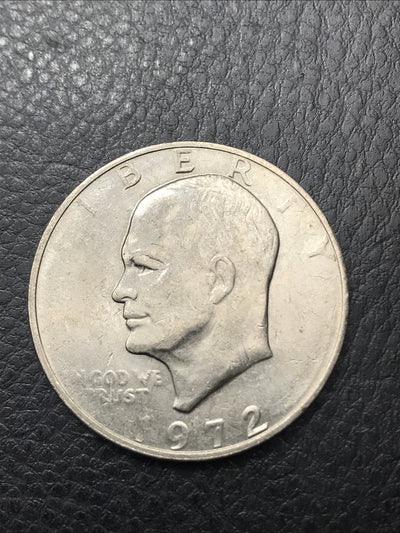 1972 Eisenhower Ike Dollar $1 Mint Error Obverse Struck Through