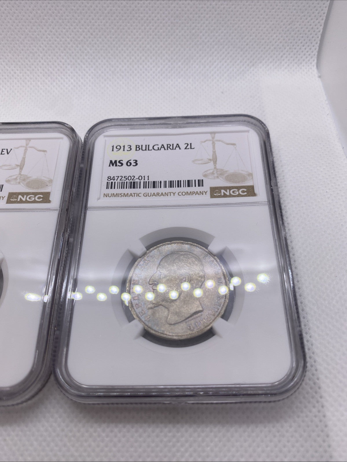 1913 Bulgaria Silver Coin Set 50S, 1 Lev, 2 Leva  Alexander I Coins RARE