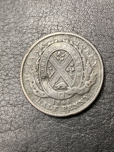 1844 Bank Of Montreal Canada Half Penny Token