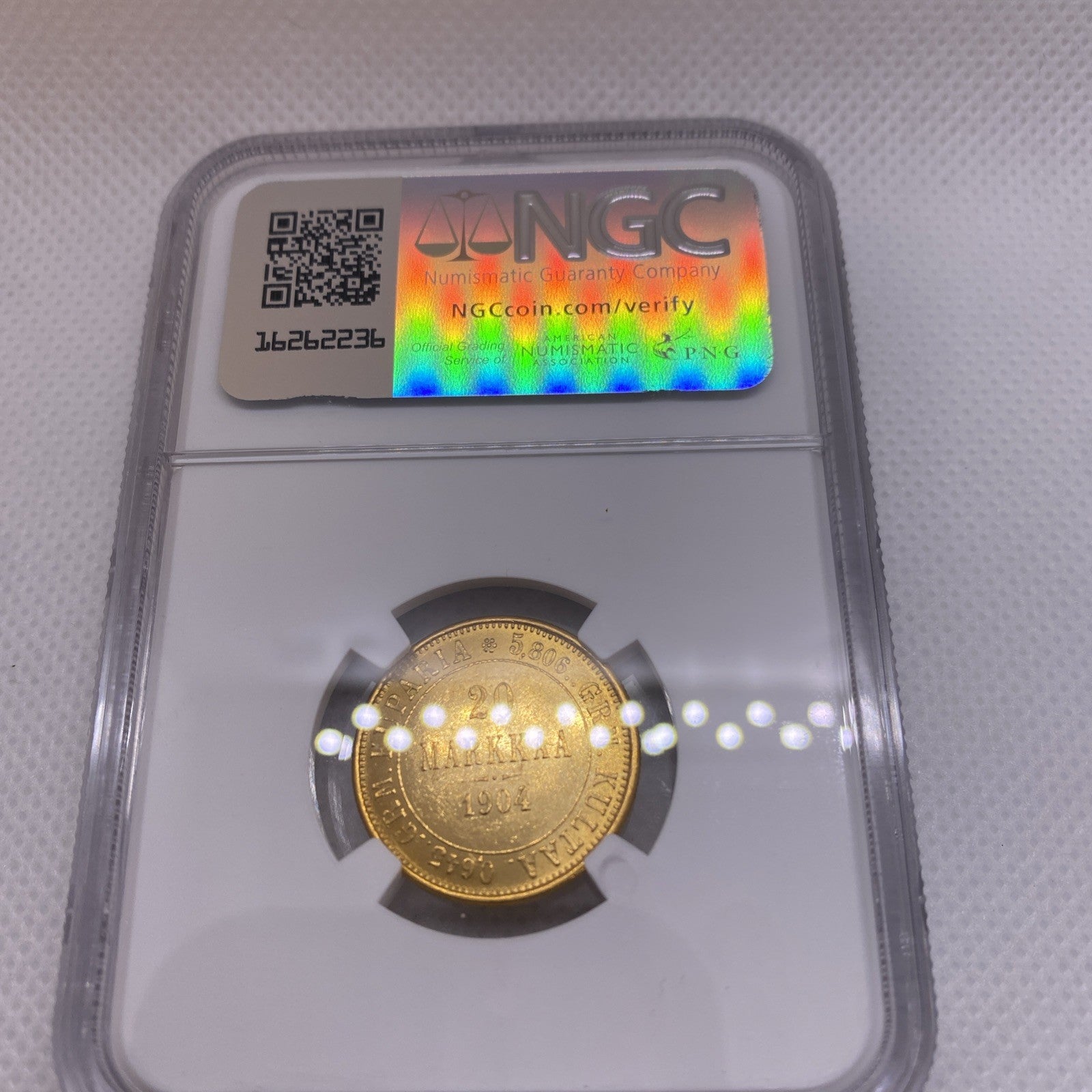 1904-L 20 Markkaa Finland Russia Nicholas II Gold MS62 NGC