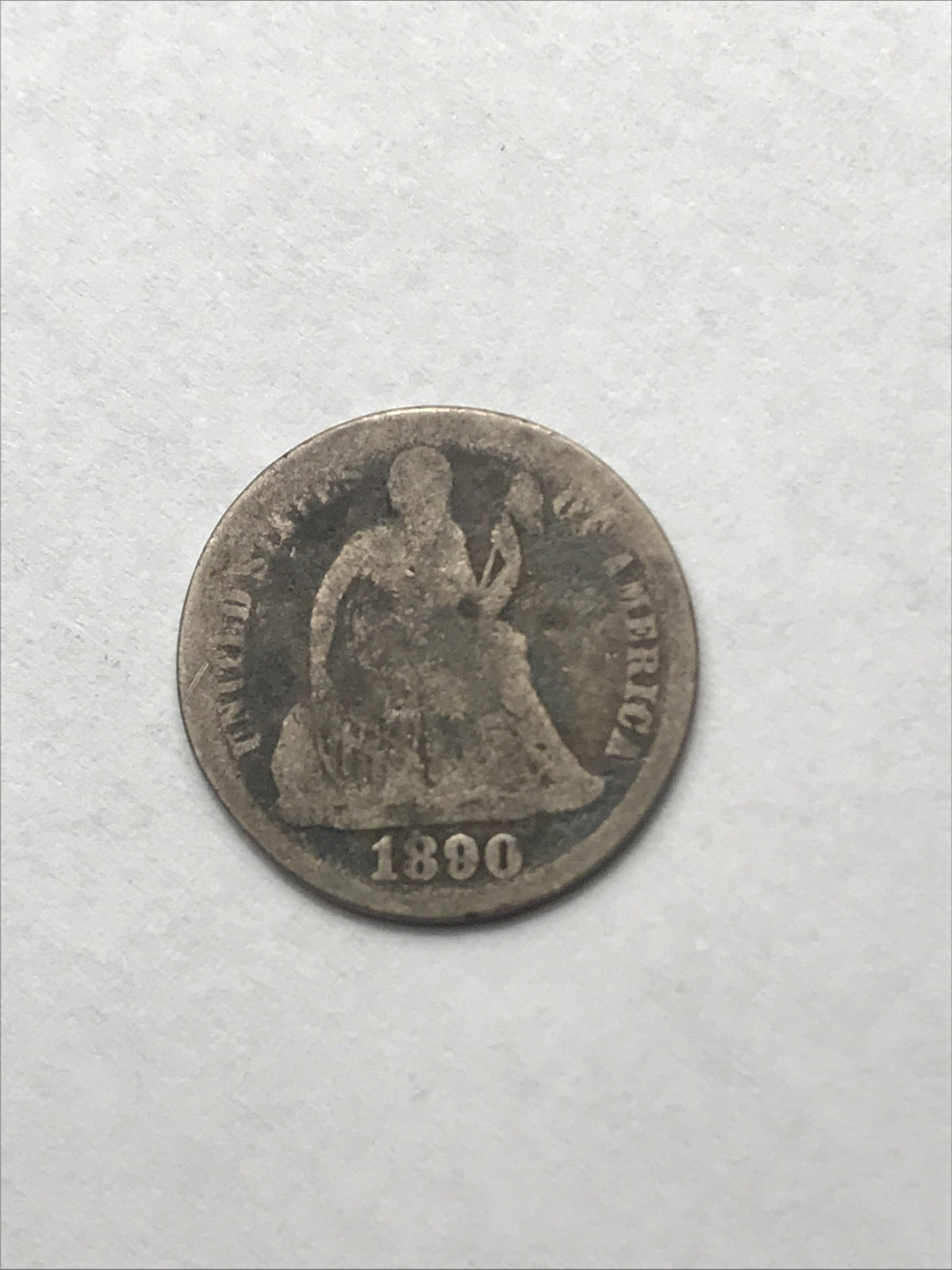 1890 Seated Liberty Dime Silver 90% Coin #GG46