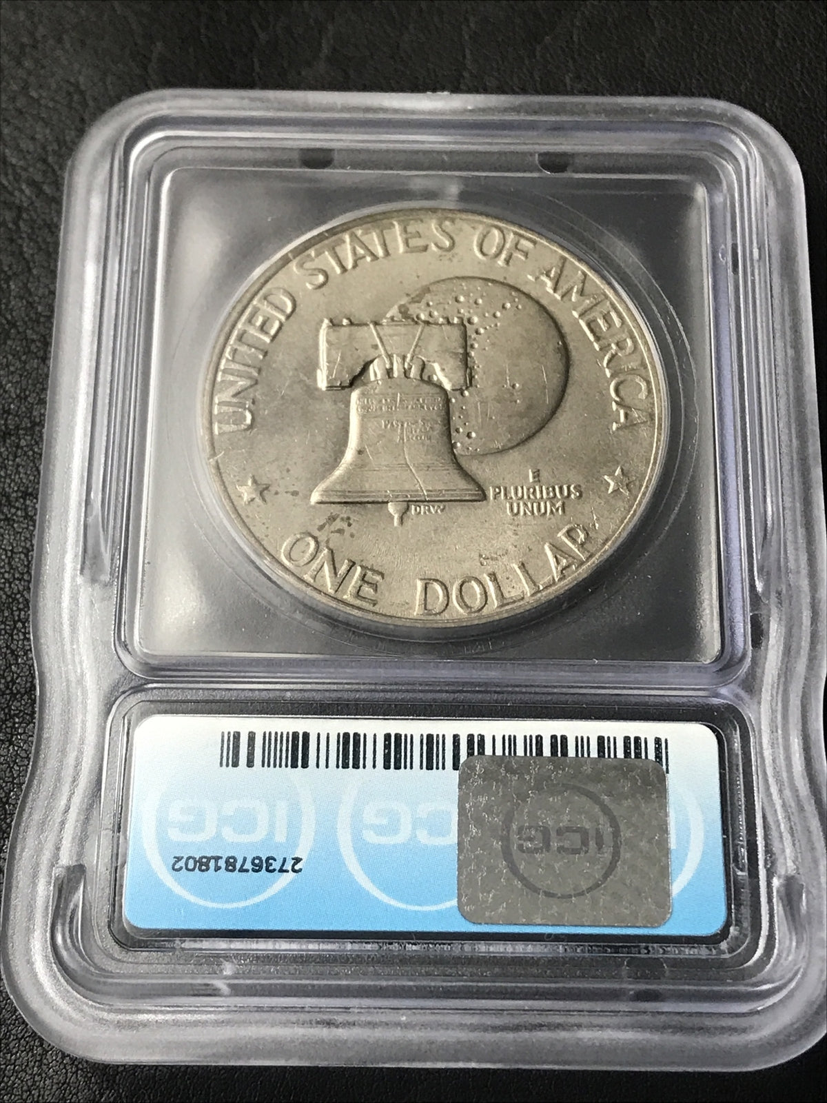 1976 Ike Dollar $1 Struck Thru Error ICG MS61 Mint Error