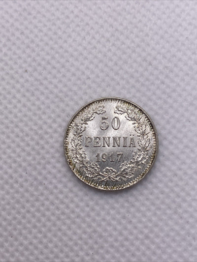 1917 S Finland 50 Pennia With Crown Grand Duchy #552-10