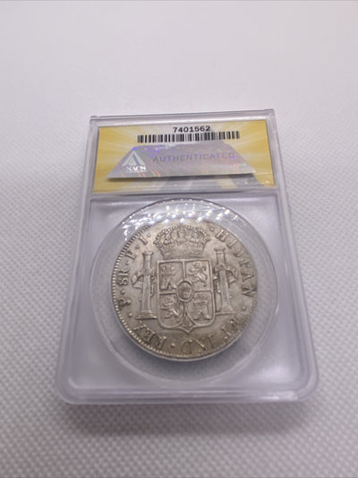 1818 PTS PJ Bolivia Silver 8R 8 Reales AU 55 Details Anacs Silver Potosi #562