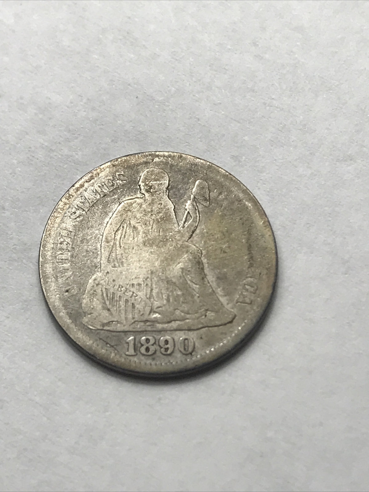 1890 Seated Liberty Dime Silver 90% Coin #HJ890