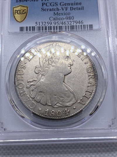 1804 MO TH 8 Reales PCGS VF Details Mexico Silver 8R Calico-980 Variety #7946