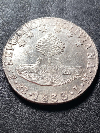 1833 PTS LM S8S BOLIVIA 8 SOLES SILVER DETAILS SEE DESCRIPT. PRICED TO SELL X598