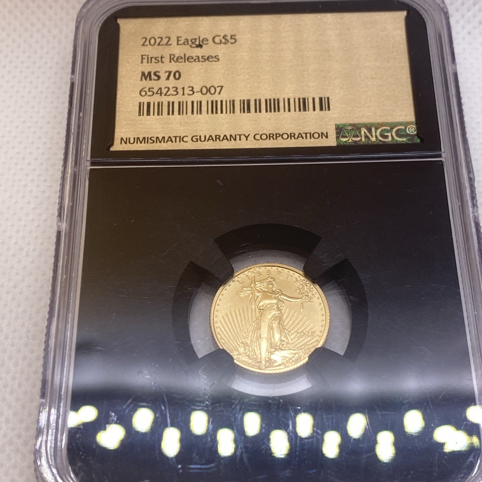 2022 $5 Gold American Eagle NGC MS-70 1/10 OZ Coin Gold Label