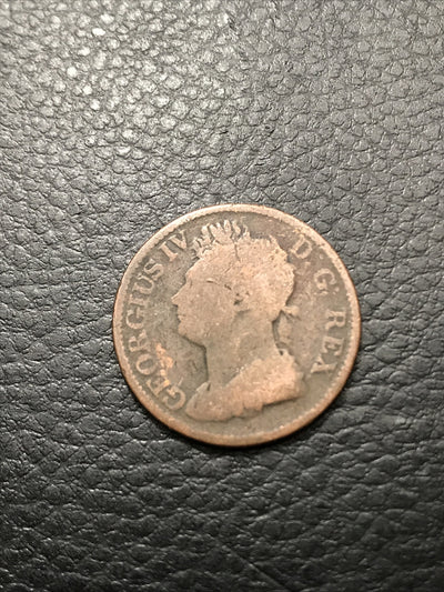 1822 Farthing Great Britain Gerogius IV Coin #1822-9458