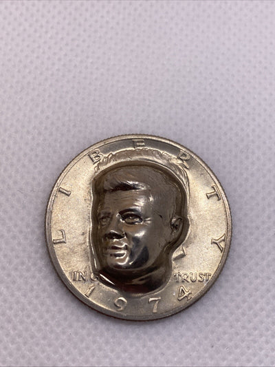 1974 Kennedy Half Dollar 3-D Pop Out Repousse Coin #7734-10