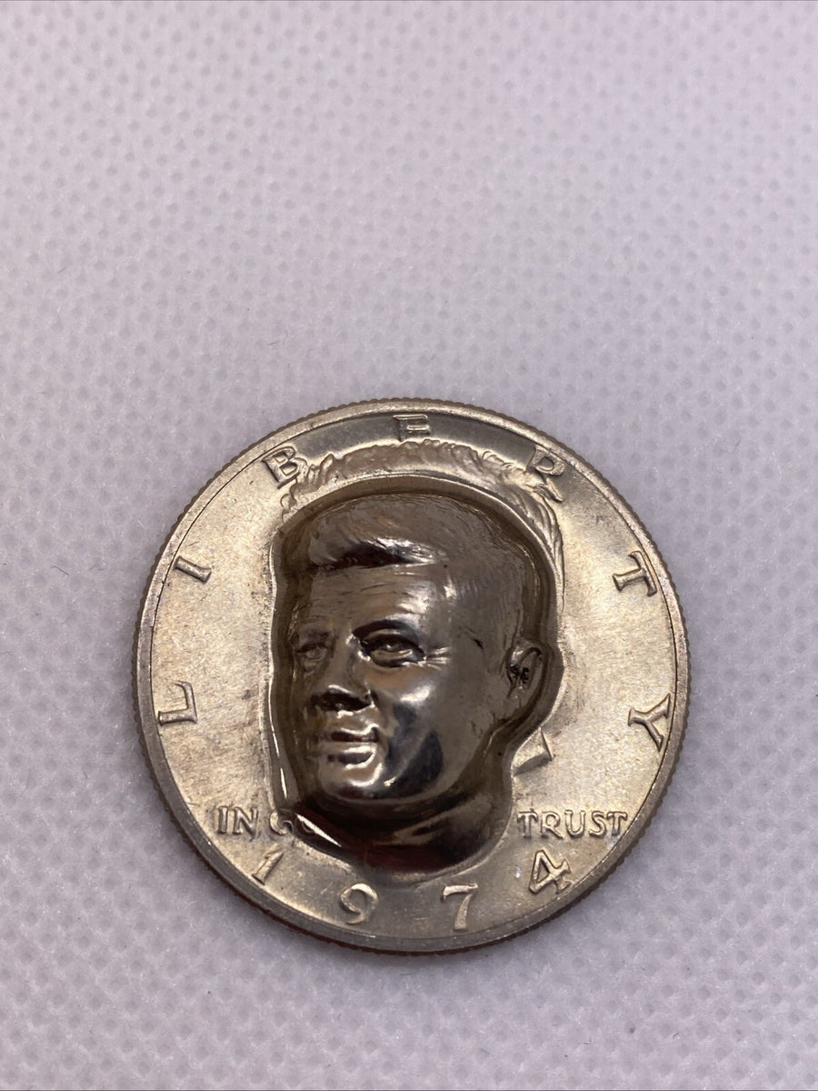 1974 Kennedy Half Dollar 3-D Pop Out Repousse Coin #7734-10