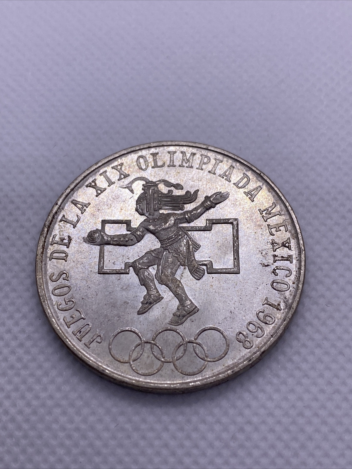 1968 Mexico Olympics Mexican 25 Peso Silver Coin BU Great Condition Coin