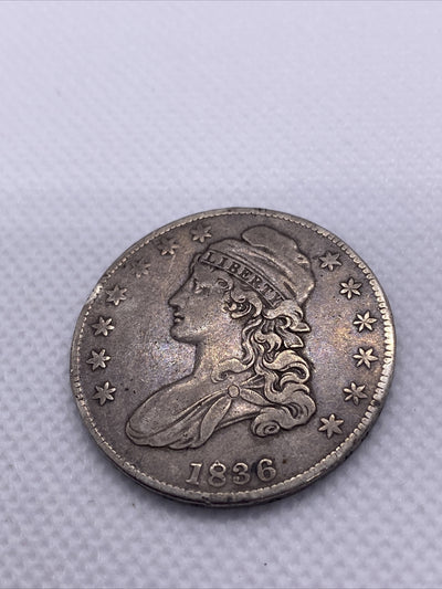1836 Capped Bust Half Dollar Lettered Edge Silver 50c Beautiful Toning