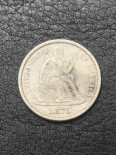 1876 Philadelphia Mint Silver Seated Liberty Dime #1279