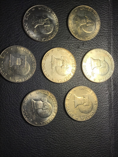 1976 P D Eisenhower Ike Seven $1 Dollars BU Toned Coins Type 1 - #IKE-7