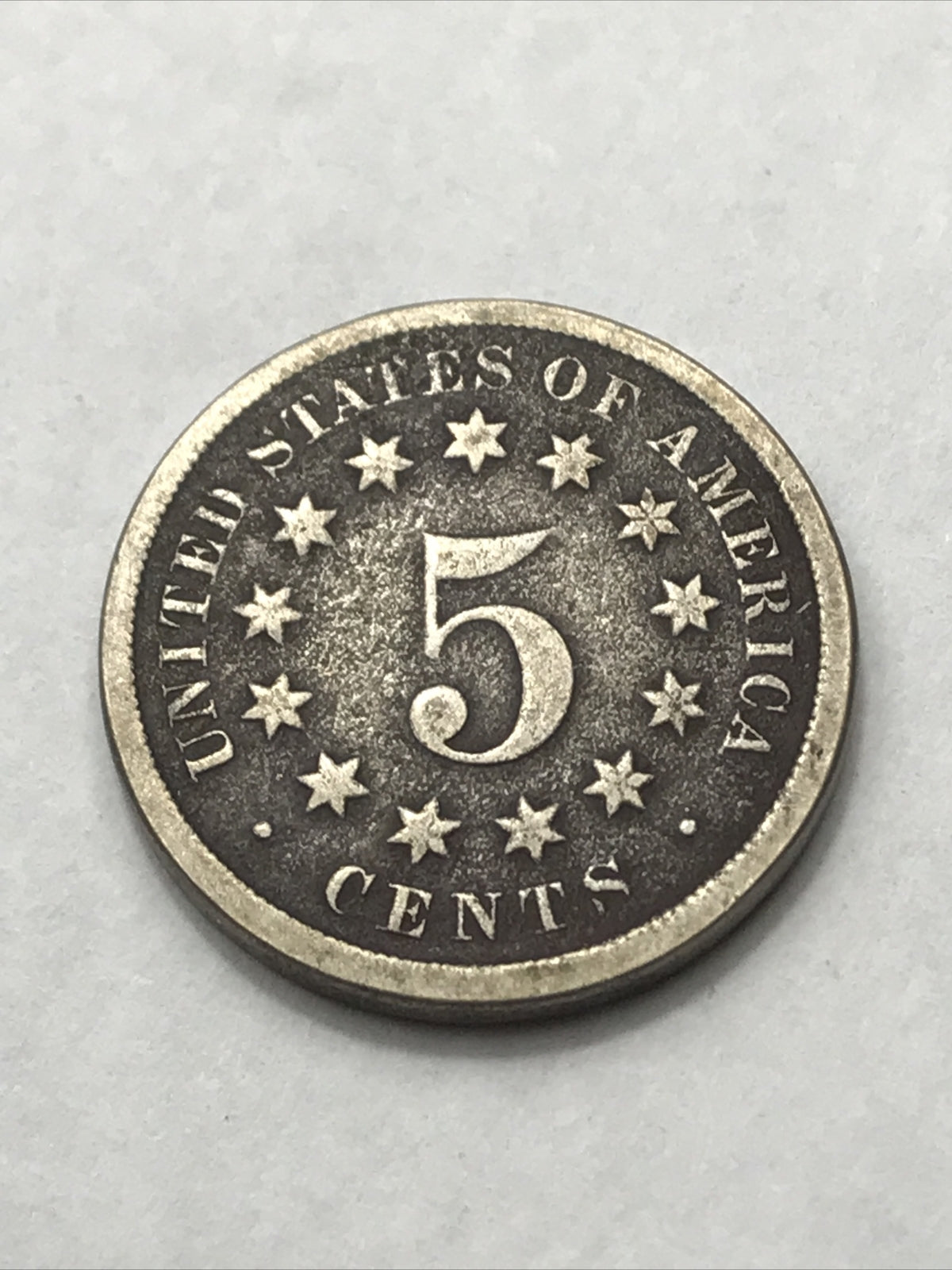 1868 Shield Nickel 5 Cents 5C Civil War Era Nickel US Coin