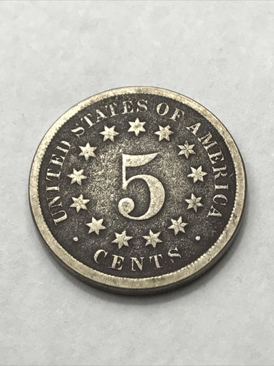 1868 Shield Nickel 5 Cents 5C Civil War Era Nickel US Coin