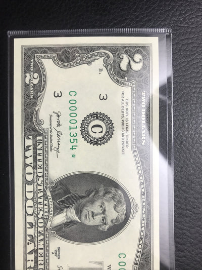 $2 Rare Uncirculated Low FOUR (4) Digits  ⭐️ STAR NOTE ⭐ 1354*