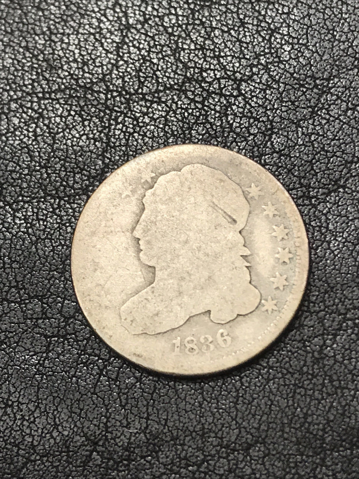 1836 Capped Bust Dime Silver Coin JR-1 R-3 Fancy 8 RARE #27890
