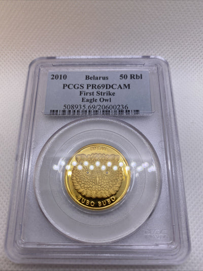 2010 50 Roubles PCGS PF-69 DCAM Belarus EAGLE OWL