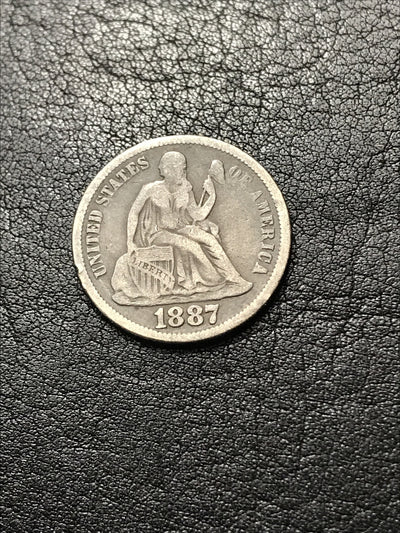 1887 Seated Liberty Dime Silver Coin #6590