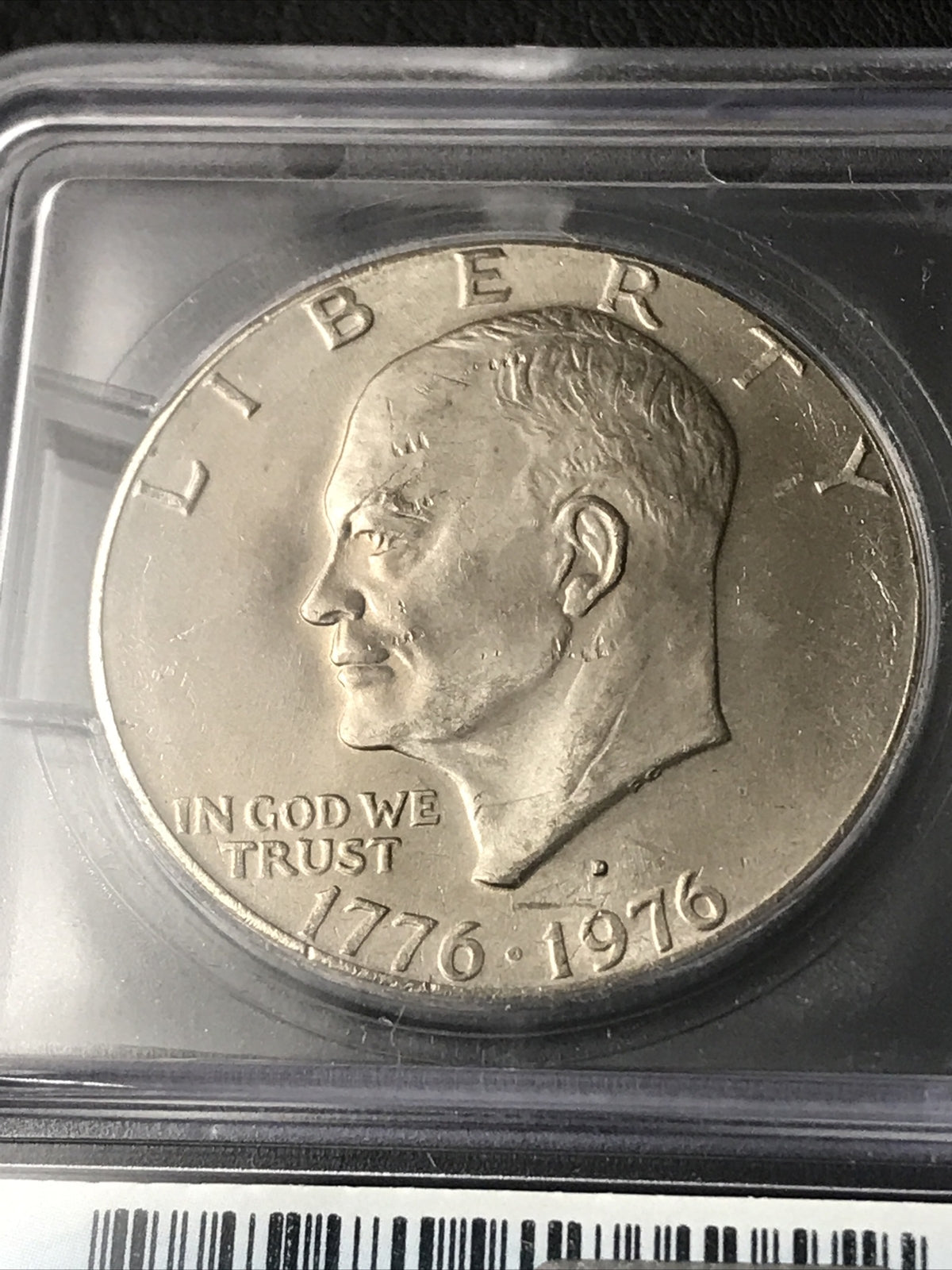 1976 D Ike Dollar $1 Rim Flaw Error ICG MS63 Mint Error