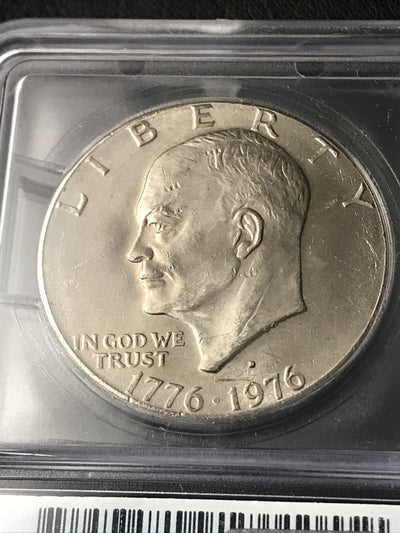 1976 D Ike Dollar $1 Rim Flaw Error ICG MS63 Mint Error