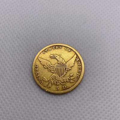 1836 $5 Five Dollars Gold Liberty Half Eagle Coin Beautiful US Gold Coin #8727