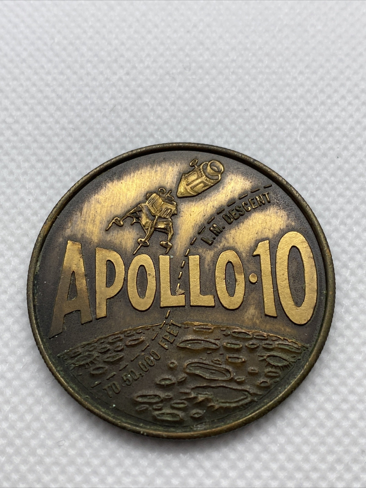 1969 Apollo 10 Commemorative Bronze 1.5” Medal Space Exploration Medal