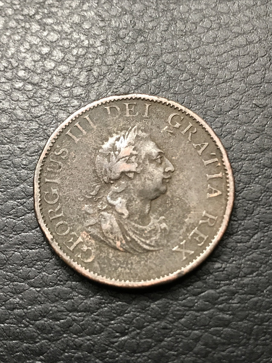 1799 Half Penny Britannia British George III Copper Coin #1799-GEWL