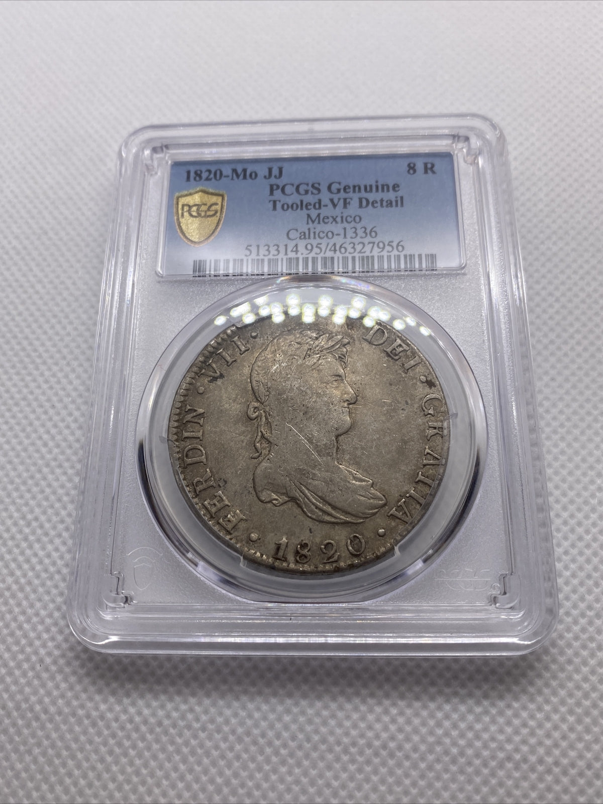 1820MO JJ Mexico 8 Reales 8R PCGS VF Details Silver Coin Calico-1336 #7956
