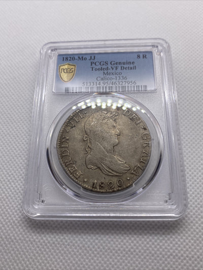 1820MO JJ Mexico 8 Reales 8R PCGS VF Details Silver Coin Calico-1336 #7956