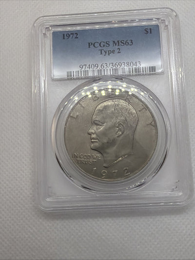 1972 EISENHOWER $1 TYPE 2 PCGS MS63 TYPE II - IKE Dollar Rare High Grade