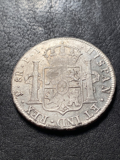 1818 PTS PJ Bolivia KM #84 8 Reals Silver Great Looking Coin Eight Reals #83229