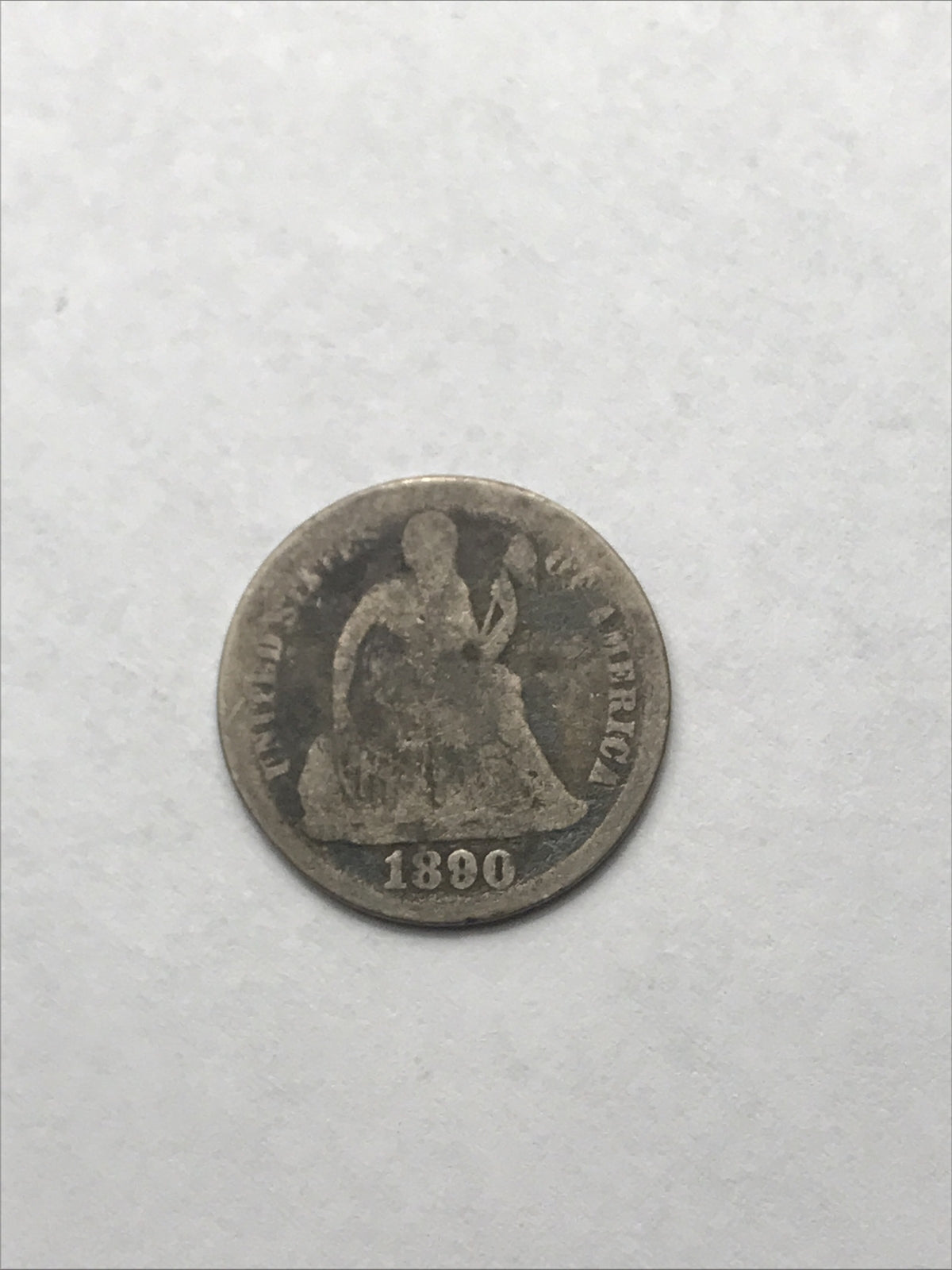 1890 Seated Liberty Dime Silver 90% Coin #GG46