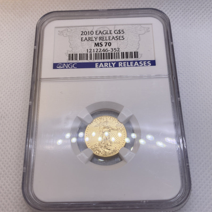 2010 Gold 1/10 oz $5 NGC MS70 Gold Eagle US Coin