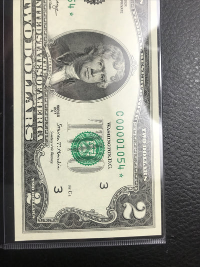 $2 Rare Uncirculated Low FOUR (4) Digits  ⭐️ STAR NOTE ⭐ 1054*