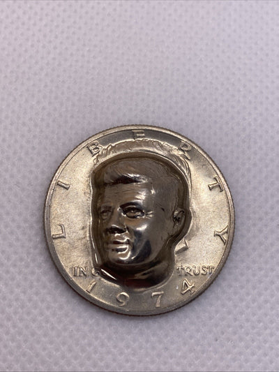 1974 Kennedy Half Dollar 3-D Pop Out Repousse Coin #7734-10