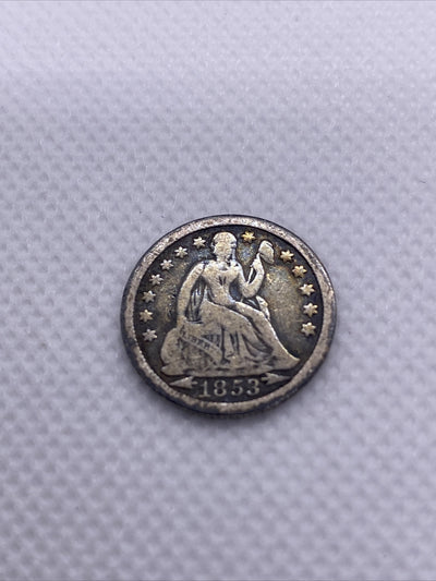 1853 Seated Liberty Silver Dime Arrows Beautiful Silver 10 Cents Coin #3215