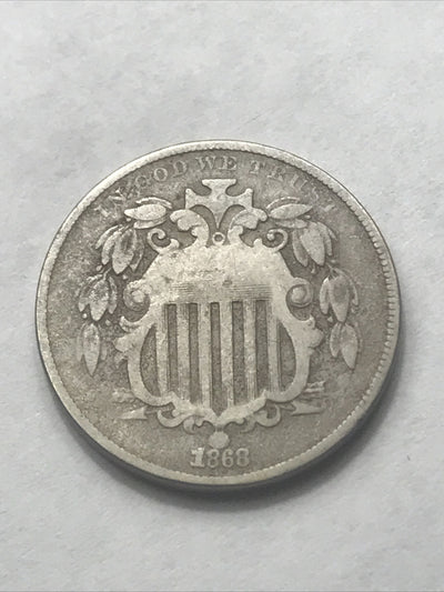 1868 Shield Nickel Beautiful 5c Five Cents Coin