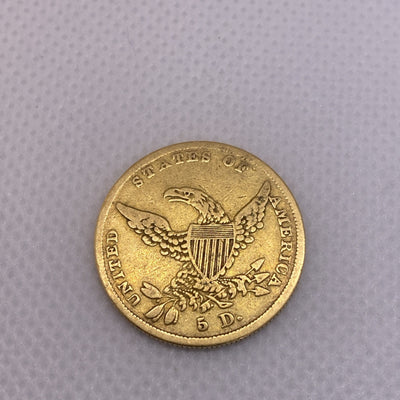 1838 Classic Head $5 Gold Half Eagle Five Dollar Gold Coin US Beautiful Coin #12
